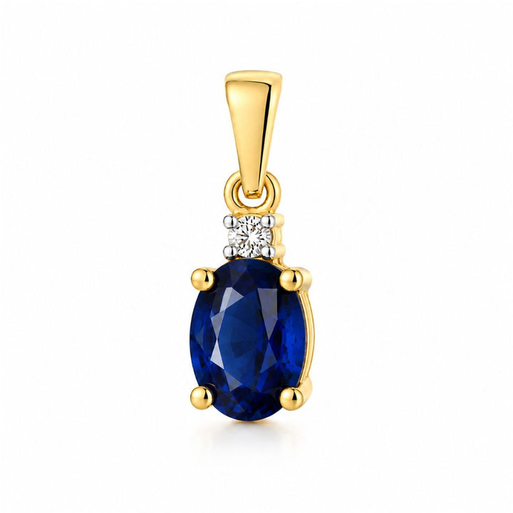 Colgante de Zafiro y Diamante en Oro de 14K