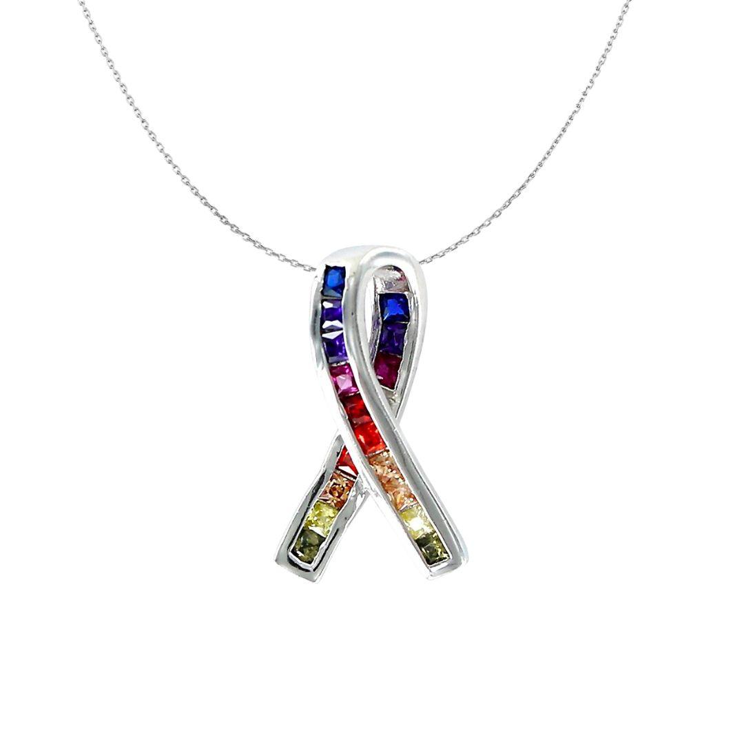 Collar arcoiris lazo solidario