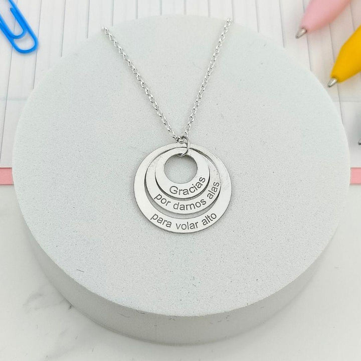 Collar Personalizado de Plata 925 con 3 Círculos Grabados