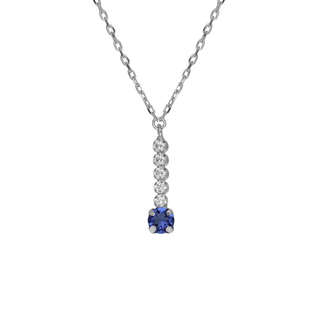 Collar Shine Rivière Sapphire en Plata bañada en Rodio · Destello Azul Profundo · Victoria Cruz
