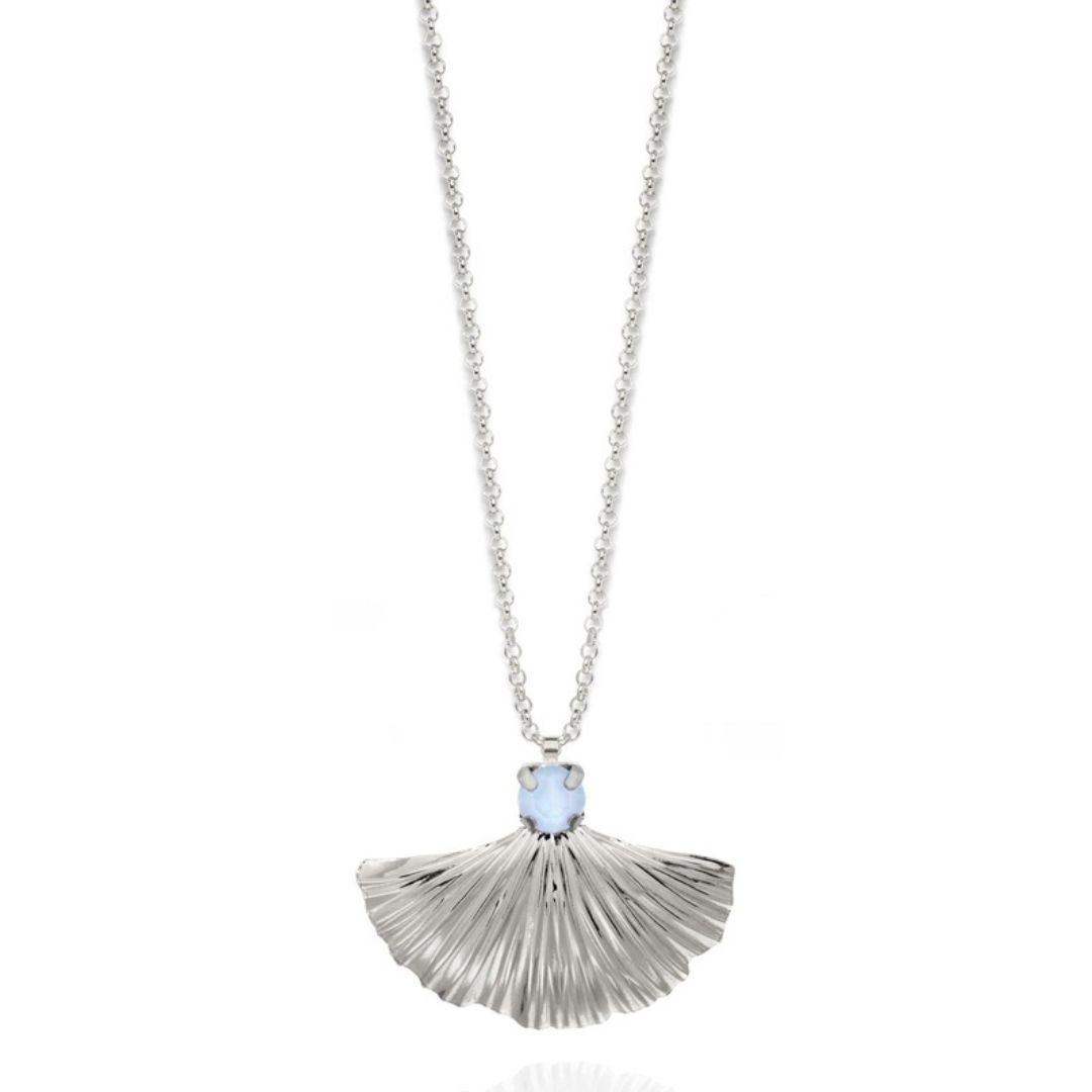 Collar Valentina Blue en Plata bañada en Rodio con Cristal Azul · Victoria Cruz