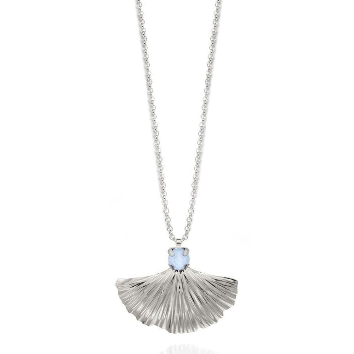 Collar Valentina Blue en Plata bañada en Rodio con Cristal Azul · Victoria Cruz