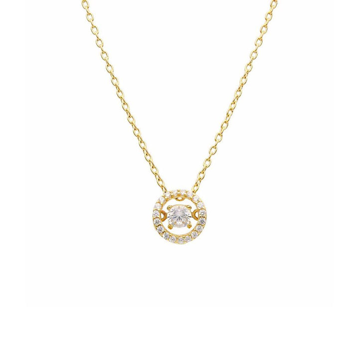 Collar Corto Oro 18K Círculo de Luz con Circonitas