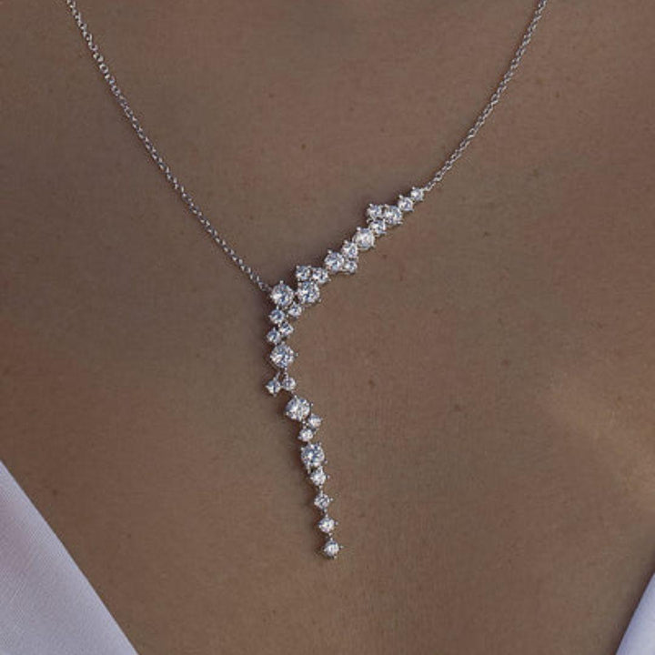 Gargantilla Plata 925 con Circonitas en Cascada – Elegancia Sofisticada para Novia y Eventos