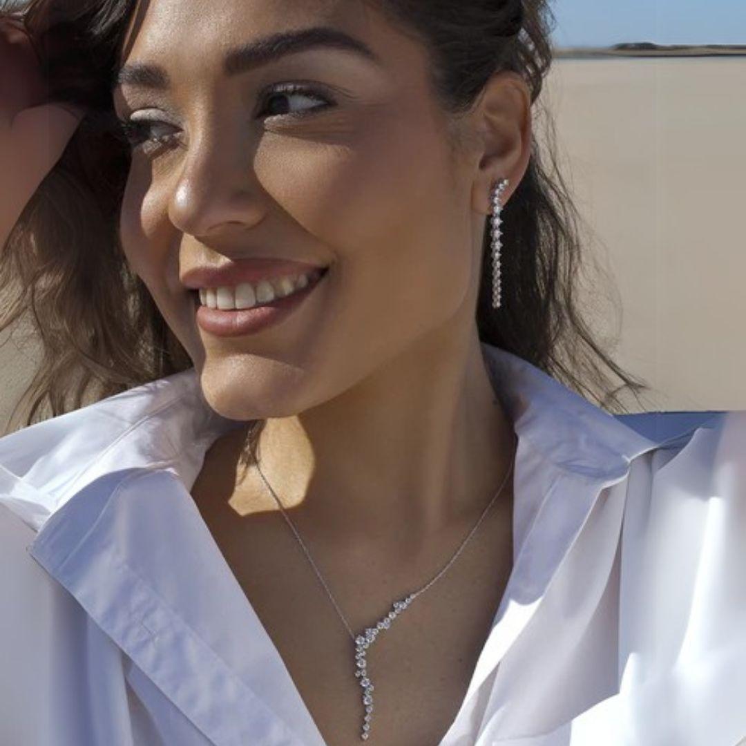 Gargantilla Plata 925 con Circonitas en Cascada – Elegancia Sofisticada para Novia y Eventos