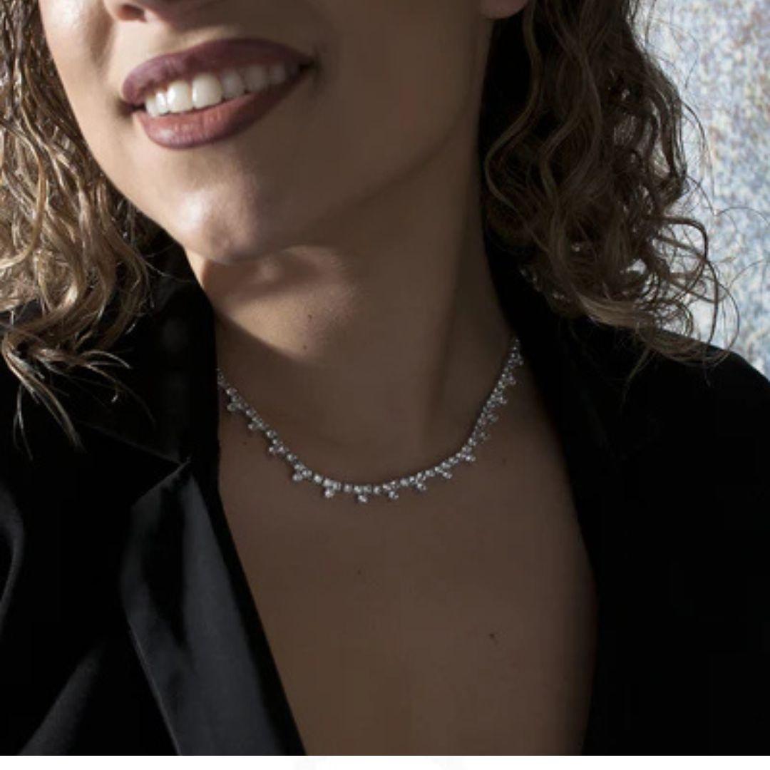 Collar corto de circonitas blancas ideal de Novia, fiesta para mujer