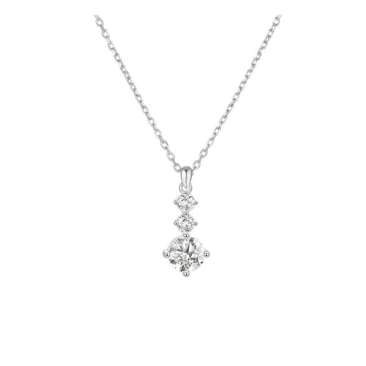 Collar corto y fino de plata chapada con oro y circonitas