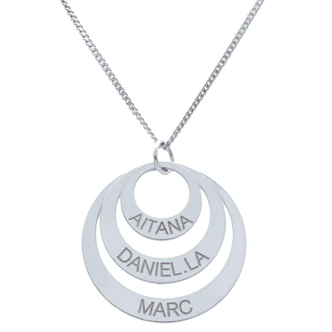 Collar Personalizado de Plata 925 con 3 Círculos Grabados
