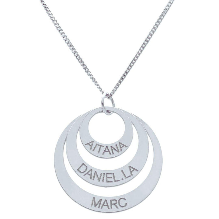 Collar Personalizado de Plata 925 con 3 Círculos Grabados