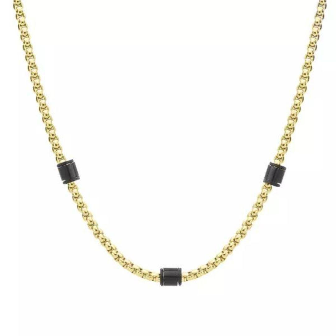 Collar de cadena para hombre con dijes de acero inoxidable