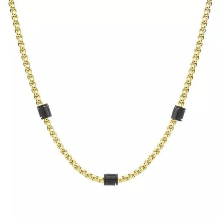 Collar de cadena para hombre con dijes de acero inoxidable