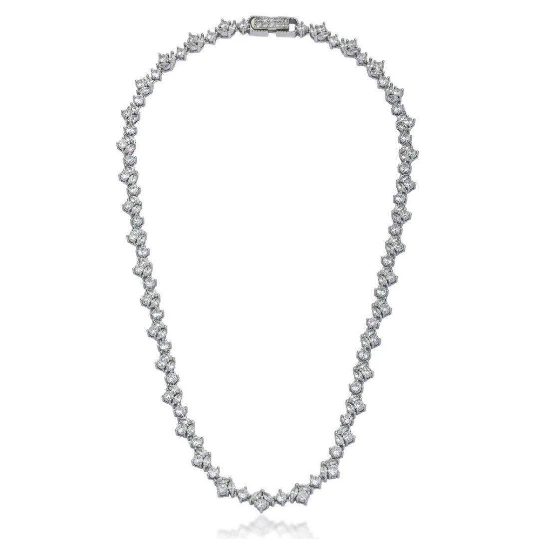 Collar de Plata de Ley 925 con Circonitas Blancas – Elegancia y Brillo para Novia y Eventos