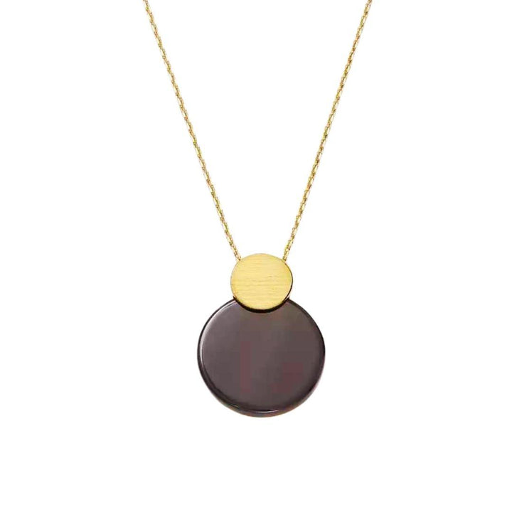 Collar fino de plata bañada en oro y piedra onix