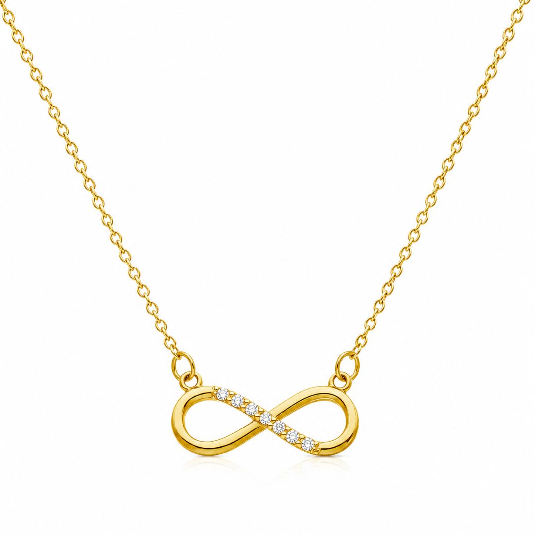 Collar Infinito Oro Amarillo 18K con Circonitas