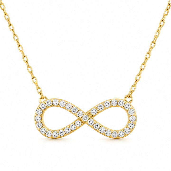 Collar Infinito de Oro 18K con Circonitas