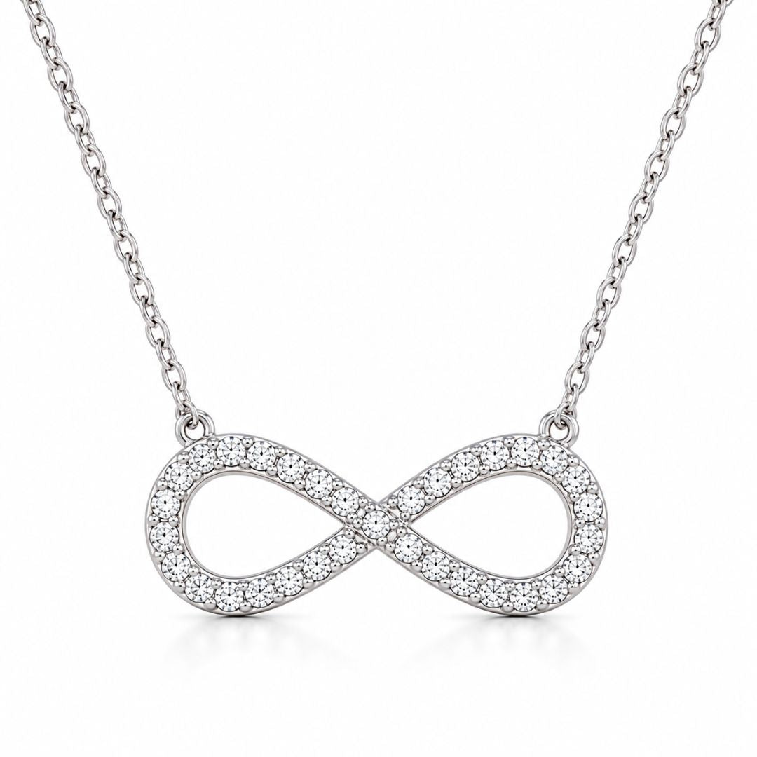 Collar Infinito de Oro 18K con Circonitas