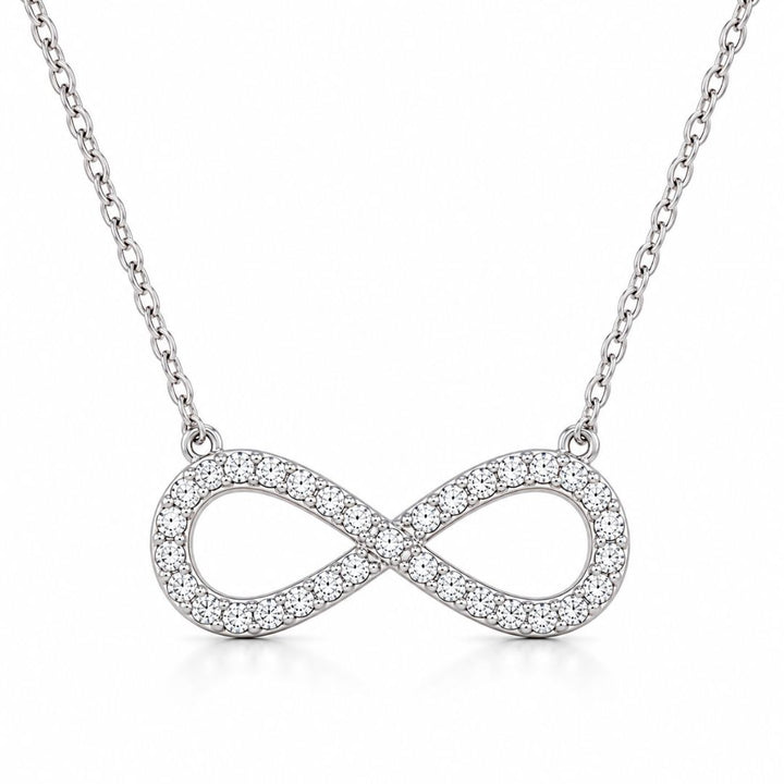 Collar Infinito de Oro 18K con Circonitas