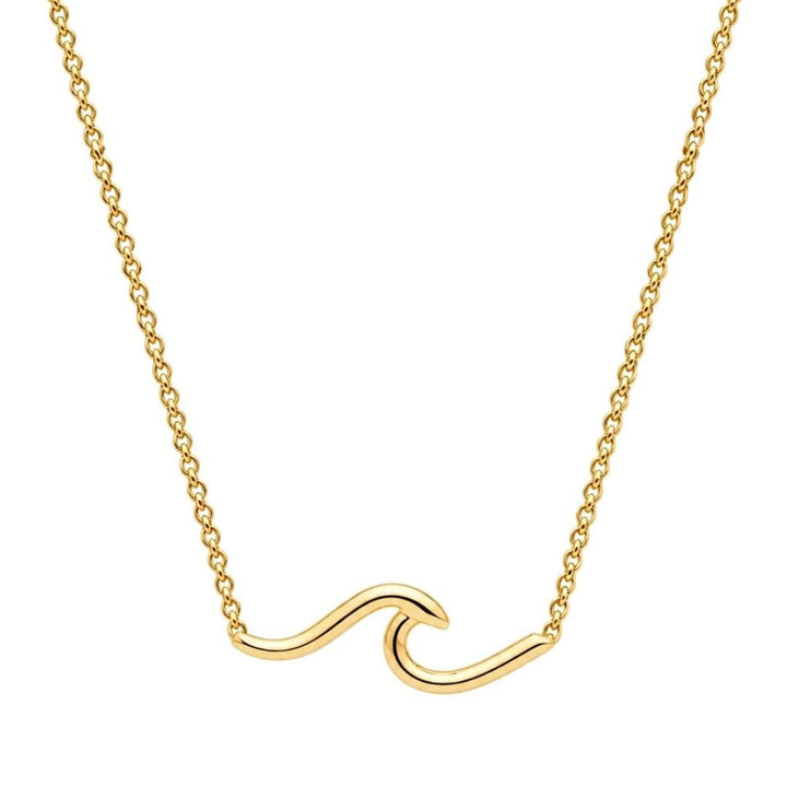 Collar Minimalista de Acero Dorado Ola del Mar