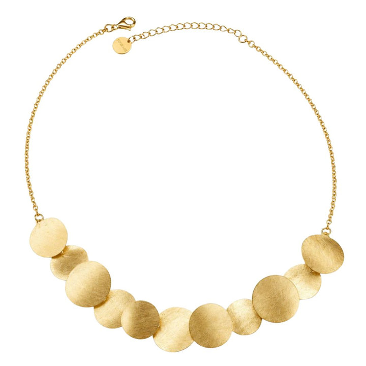 Collar Sovrani de Plata de Ley 925 Dorada con Discos Satinados