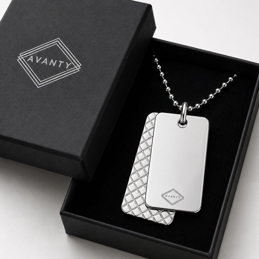 Collar de Acero con Doble Placa Grabable