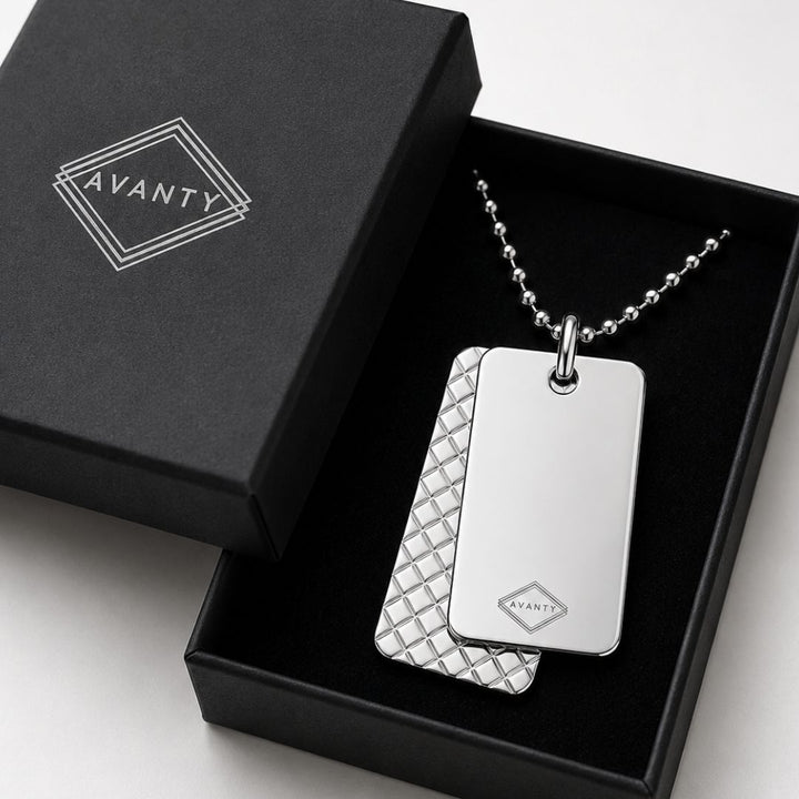 Collar de Acero con Doble Placa Grabable