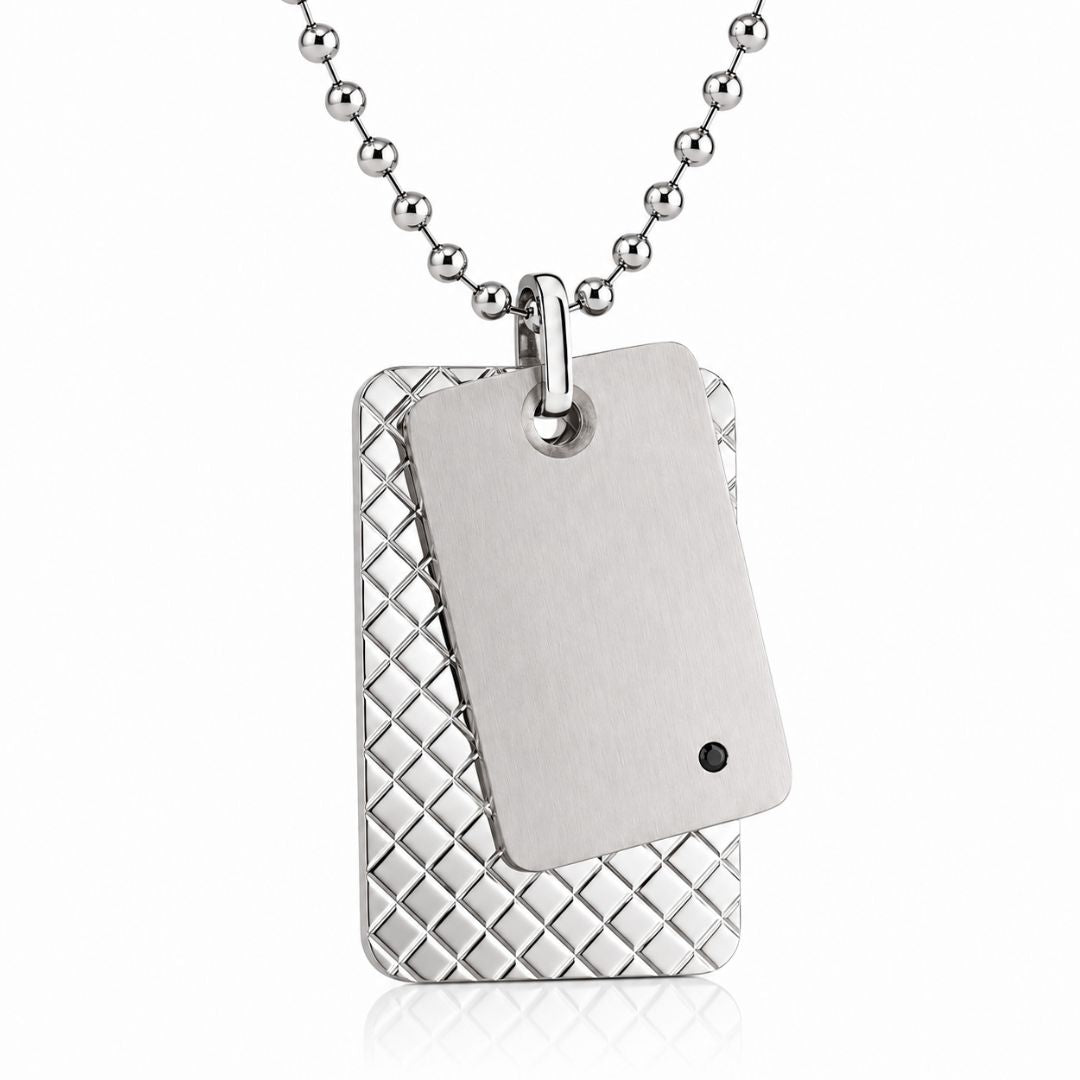 Collar de Acero con Doble Placa Grabable