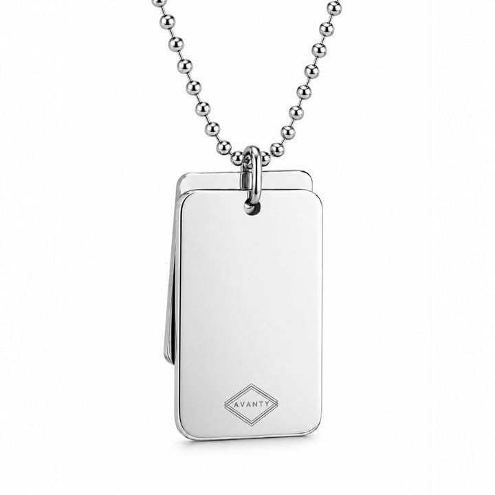 Collar de Acero con Doble Placa Grabable