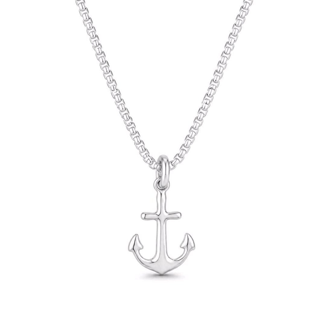 Collar de Acero para Hombre con Colgante de Ancla