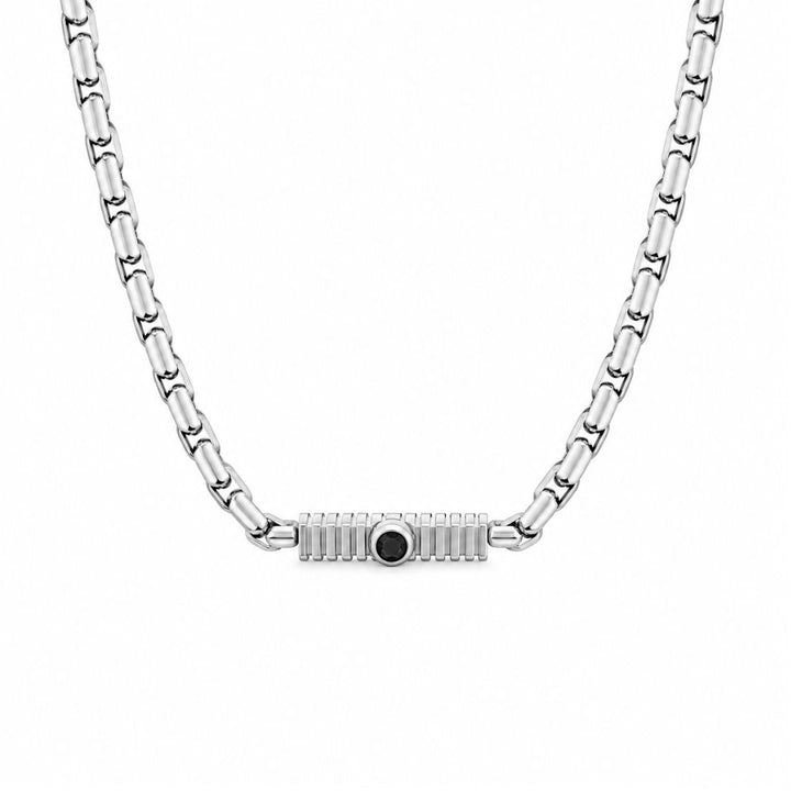 Collar de Acero para Hombre de Cadena Gruesa con Detalle Negro