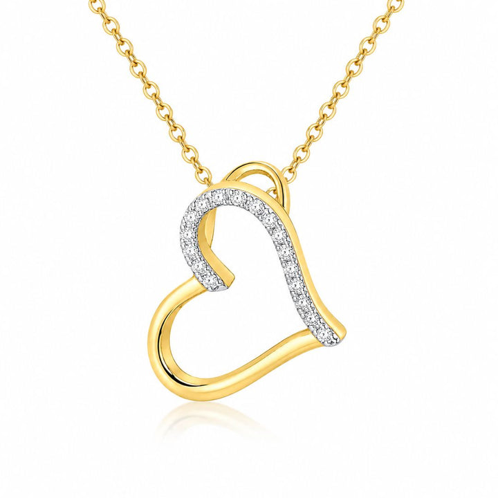 Colgante de Corazón con Diamantes en Oro de 14K