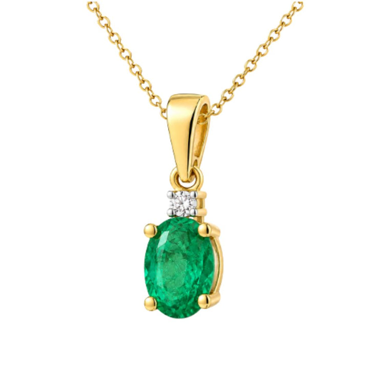 Colgante de Esmeralda y Diamante en Oro de 14K