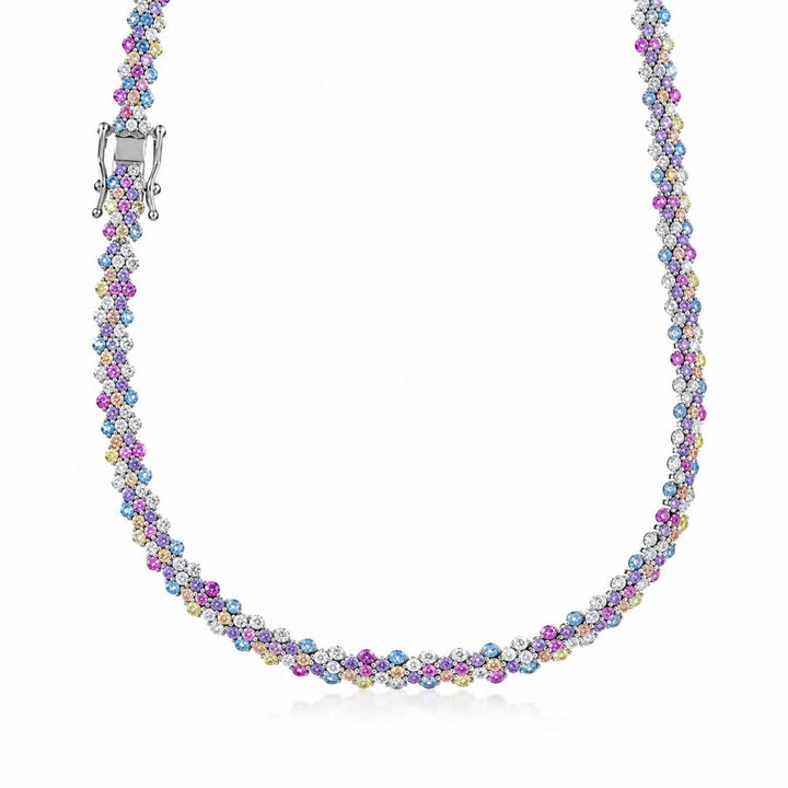 Collar de Plata 925 con Circonitas Multicolor – Elegancia y Color
