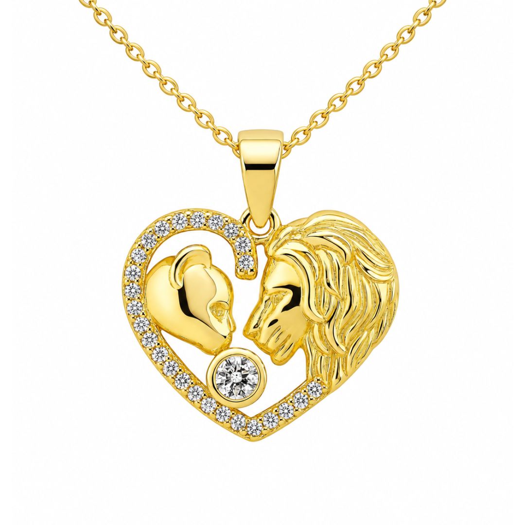 Collar de plata Corazón de Leones · Fuerza y amor