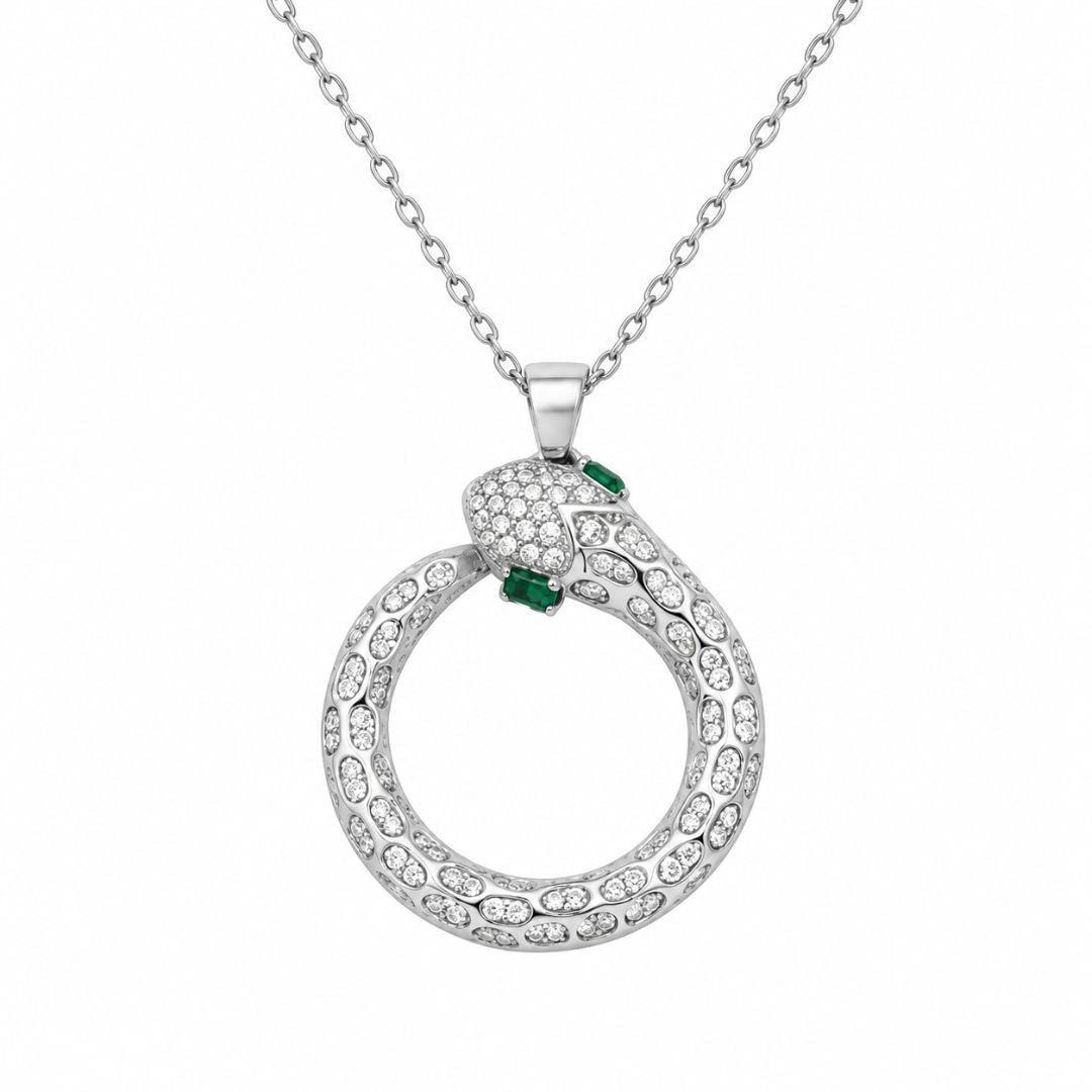 Collar de serpiente circular en plata 925