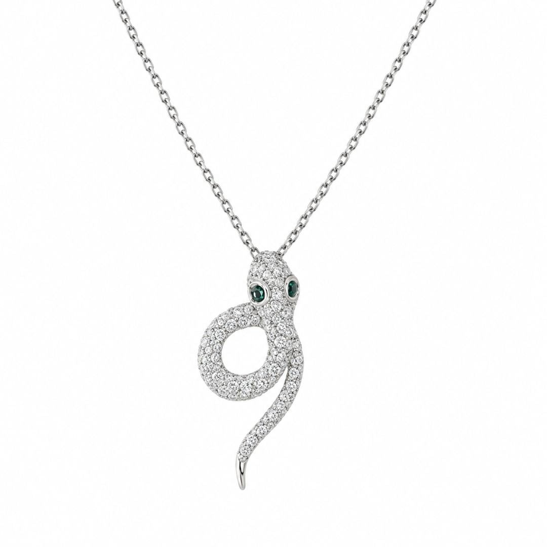 Collar de serpiente en plata 925 con cadena de acero