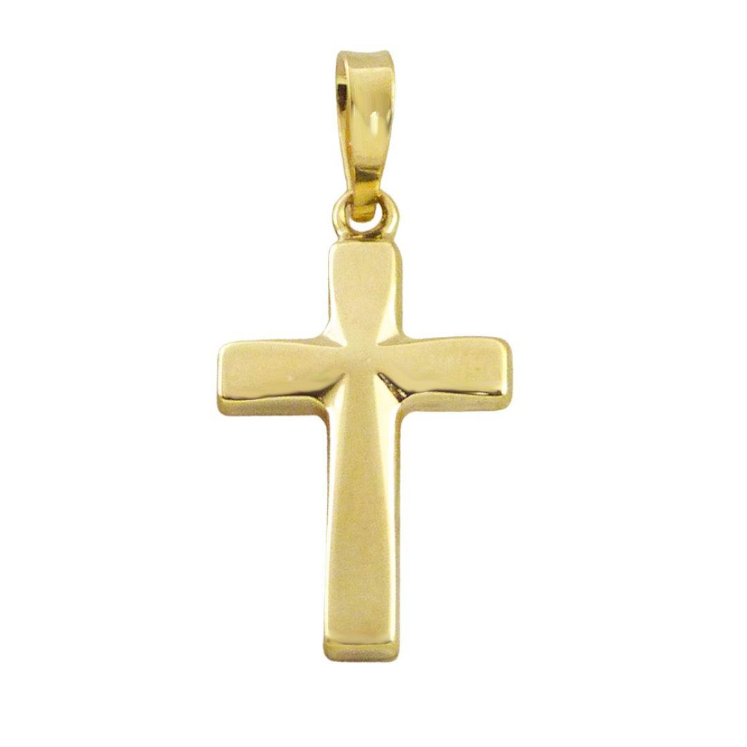 Cruz Lisa en Oro Amarillo 9K Elegante y Atemporal