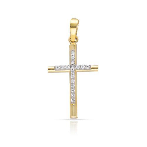 Cruz Oro 18K amarillo con Circonitas – Elegancia Femenina