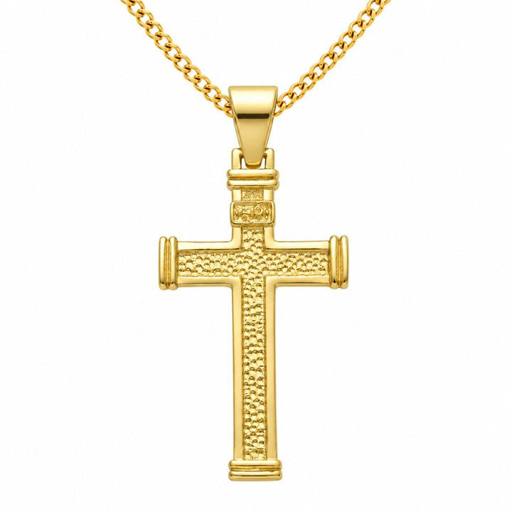 Cruz Oro Amarillo 18K Texturizada