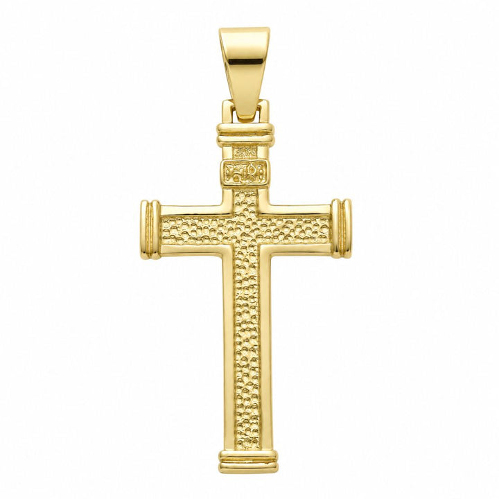 Cruz Oro Amarillo 18K Texturizada