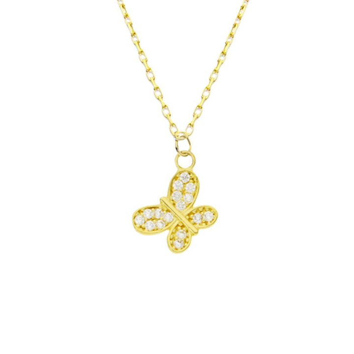 Gargantilla Oro 18K Mariposa con Circonitas