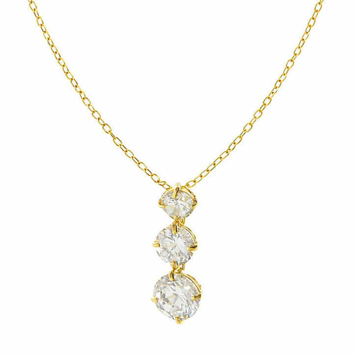 Gargantilla de Oro 9K con Tres Circonitas Blancas Elegante