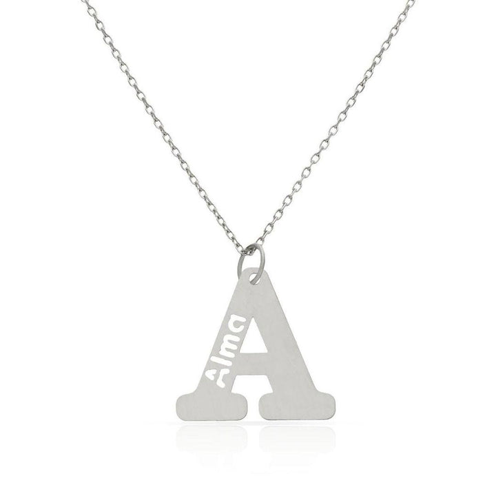 Gargantilla de plata letra con nombre personalizado