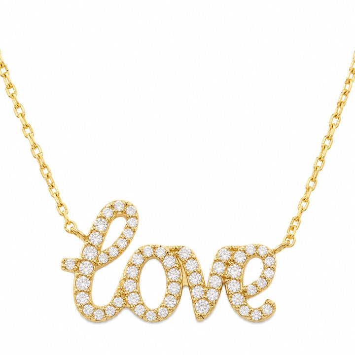 Gargantilla LOVE Oro Amarillo 18K con Circonitas