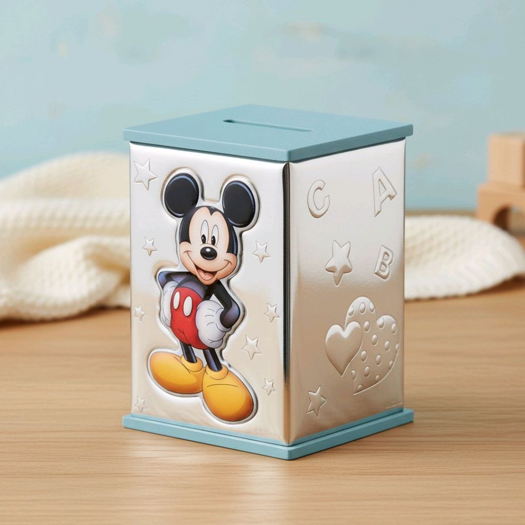 Hucha Infantil Mickey Mouse – Plata Laminada 925 Primera Ley