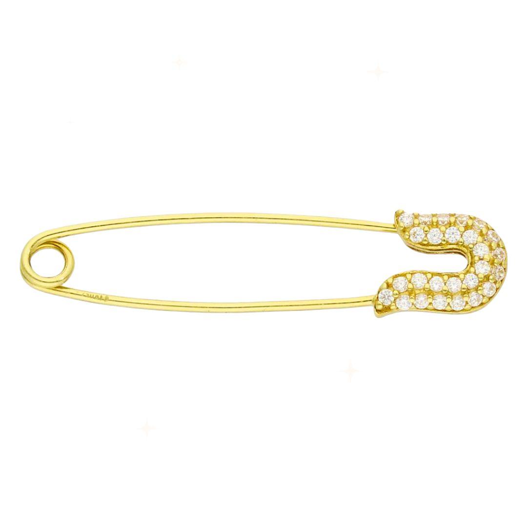 Alfiler de Bebé en Oro 18K con Circonitas – Protección y Brillo para los Primeros Momentos