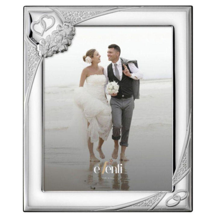 Marco de fotos Novios de Boda diseño corazones y alianzas