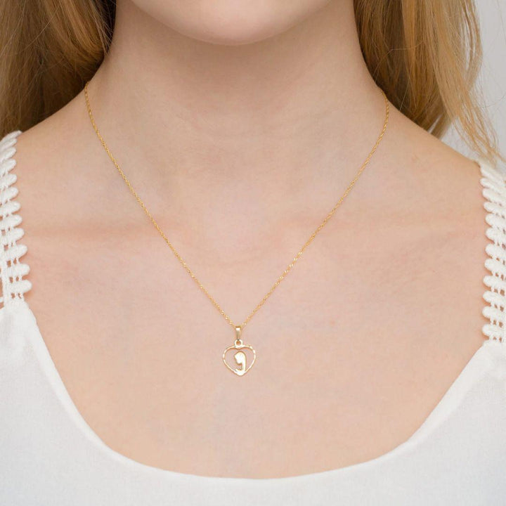 Medalla Virgen Corazón Oro 14K con Diamante Natural