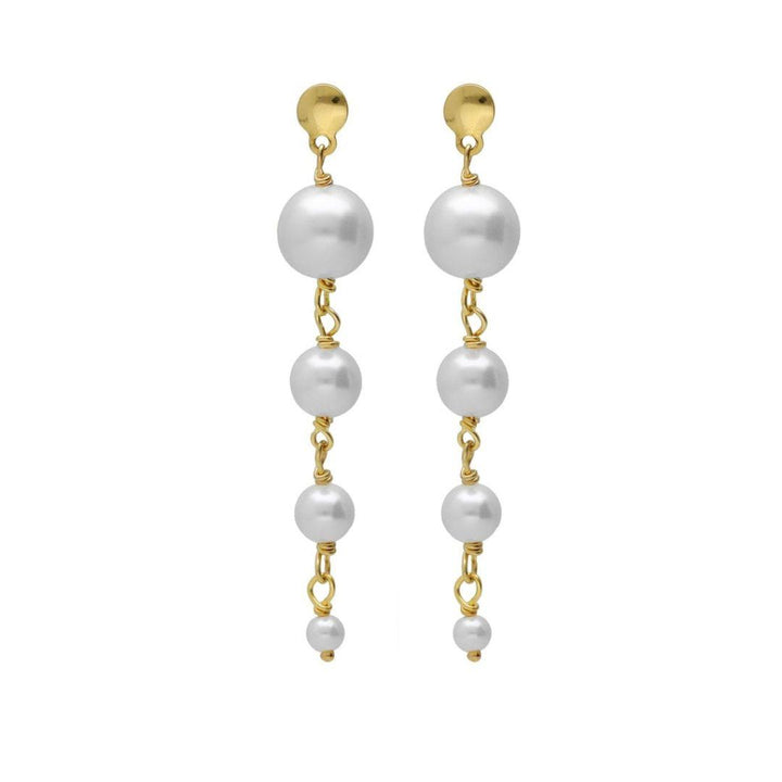 Pendientes largos de perlas en plata de ley · Aurore · Victoria Cruz