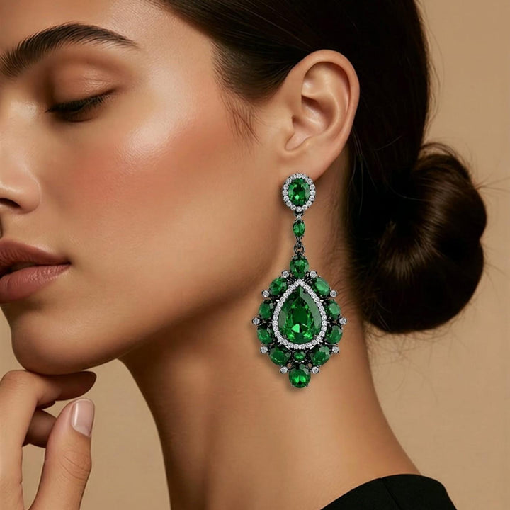 Pendientes Colgantes para Ceremonia Verdes