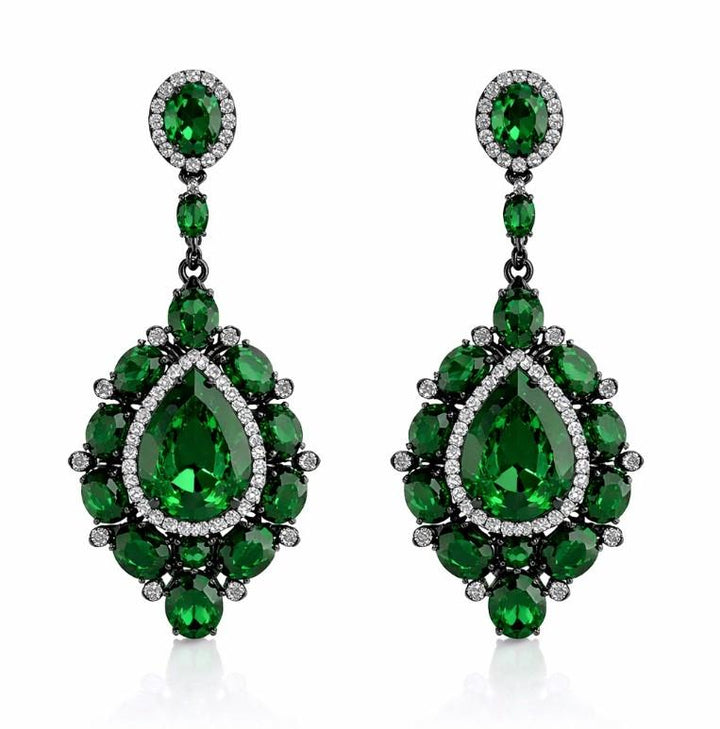 Pendientes Colgantes para Ceremonia Verdes